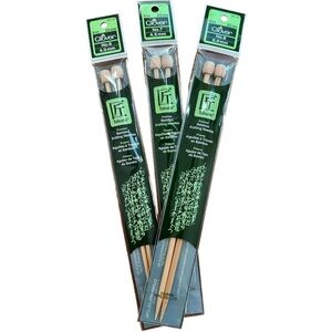 New In Package Clover Takumi Bamboo Wooden Knitting Needles 6 7 8  9” Needles